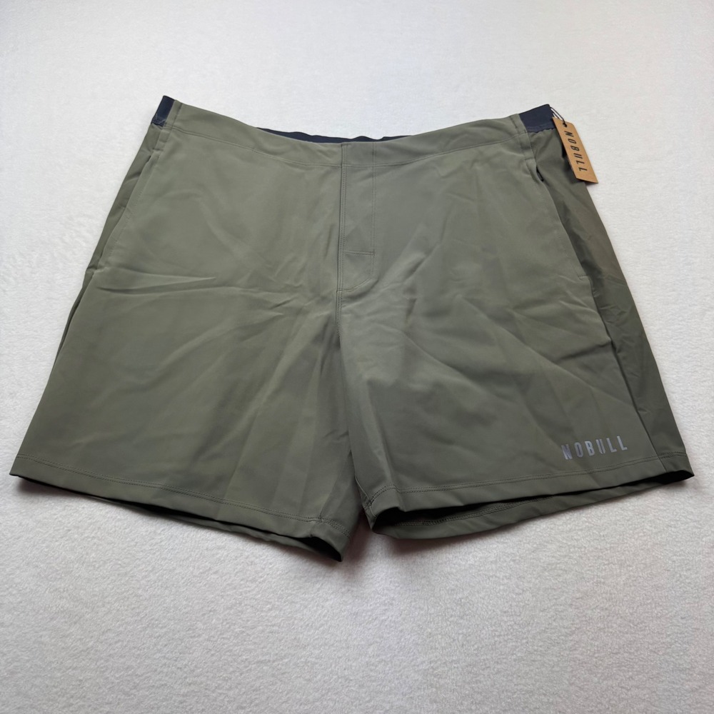 NOBULL Men's Training‎ Shorts Olive Green Size XXL 7" Inseam Lightweight Gym